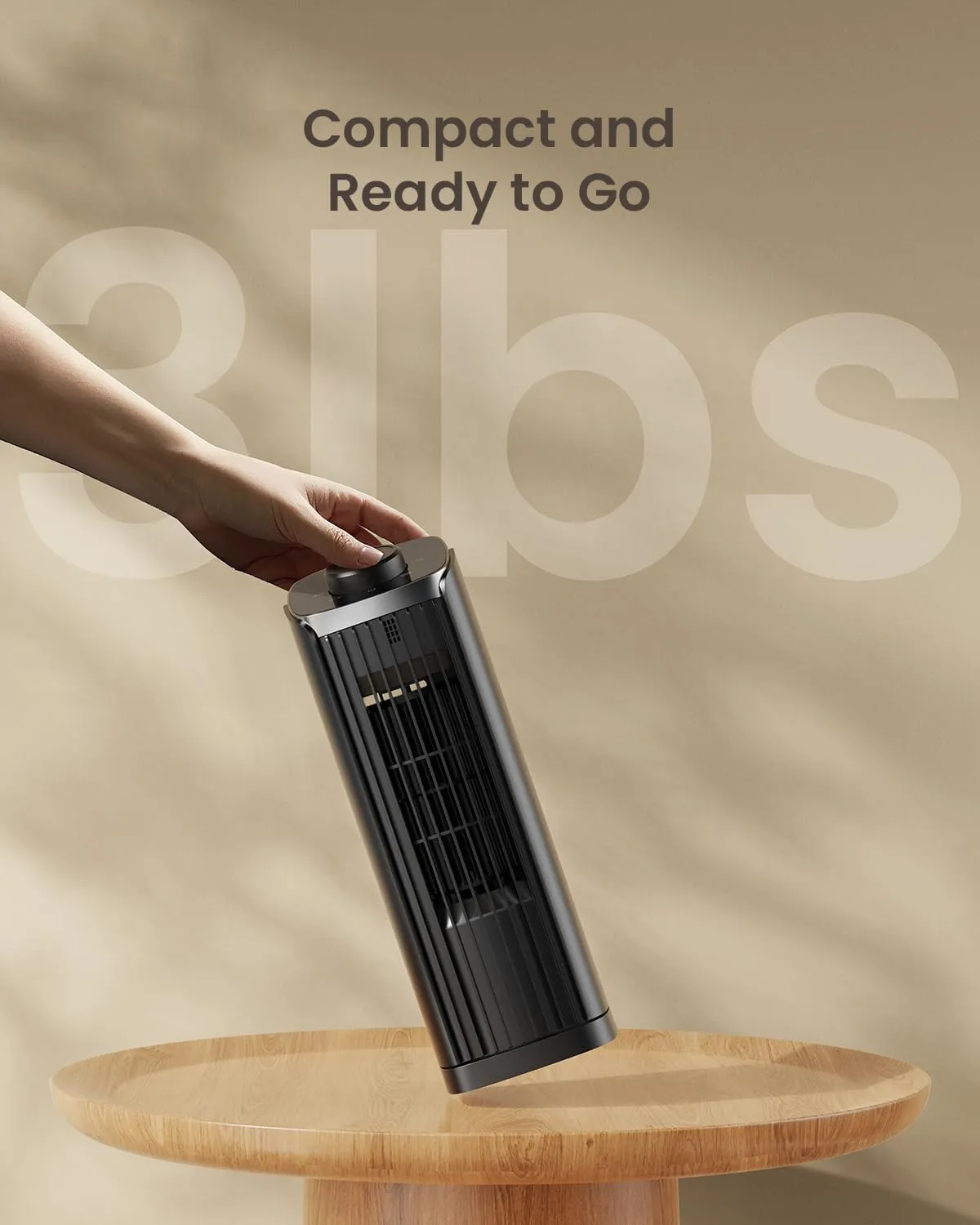 Fan for Bedroom, 13" Tower Fan, 3 Speeds Max 23ft/s, 70° Oscillating Desk Fan, Bladeless Standing Fan, Portable Fans, 2025 New Cooling Fans for Office, Home