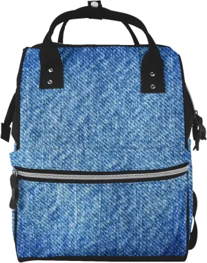 Fashion Diaper Bag Mummy Backpack Denim Blue Nappy Bag Large Capacity Baby Care Bags For Mom Dad