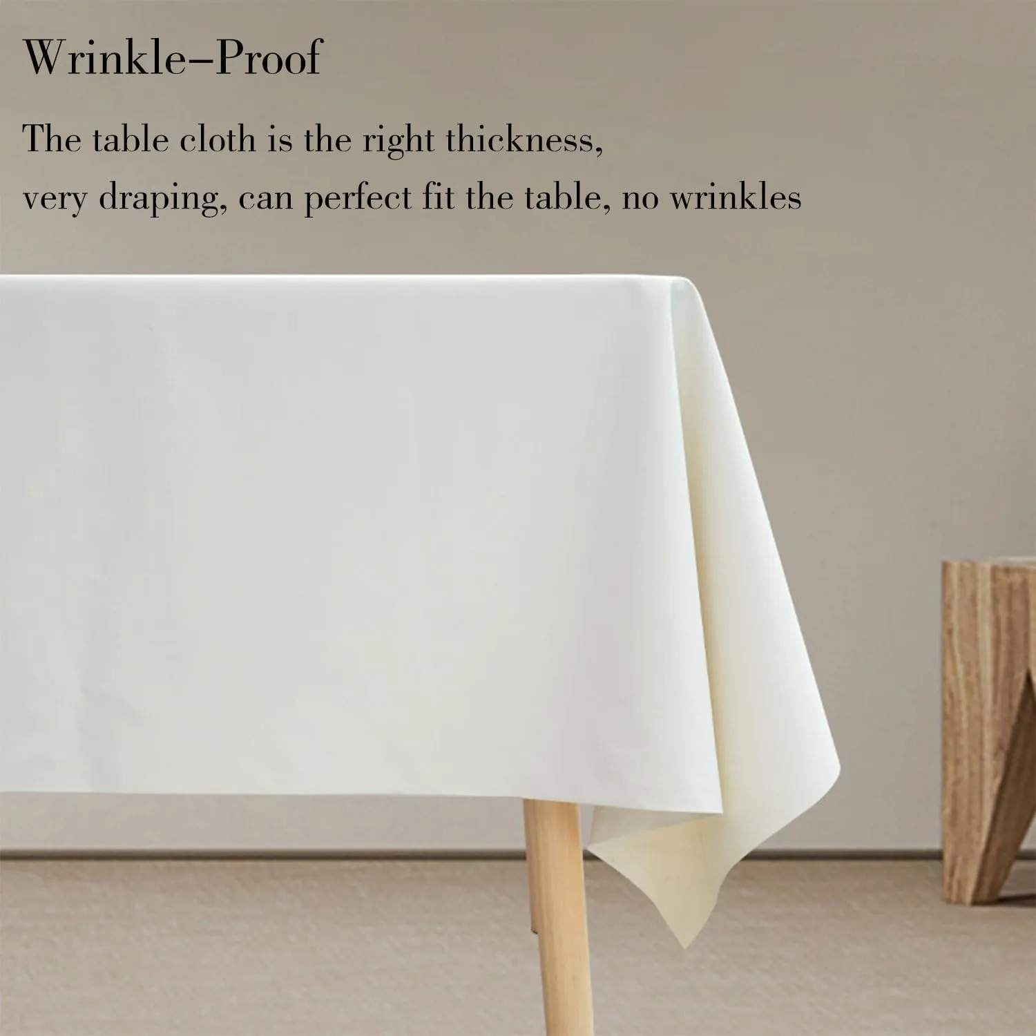 Faux Leather Rectangle Table Cloths Warm Tablecloth for Party, Camping, Picnic, Kitchen and Dining Room Table Decor (Creamy White, 87"X55")