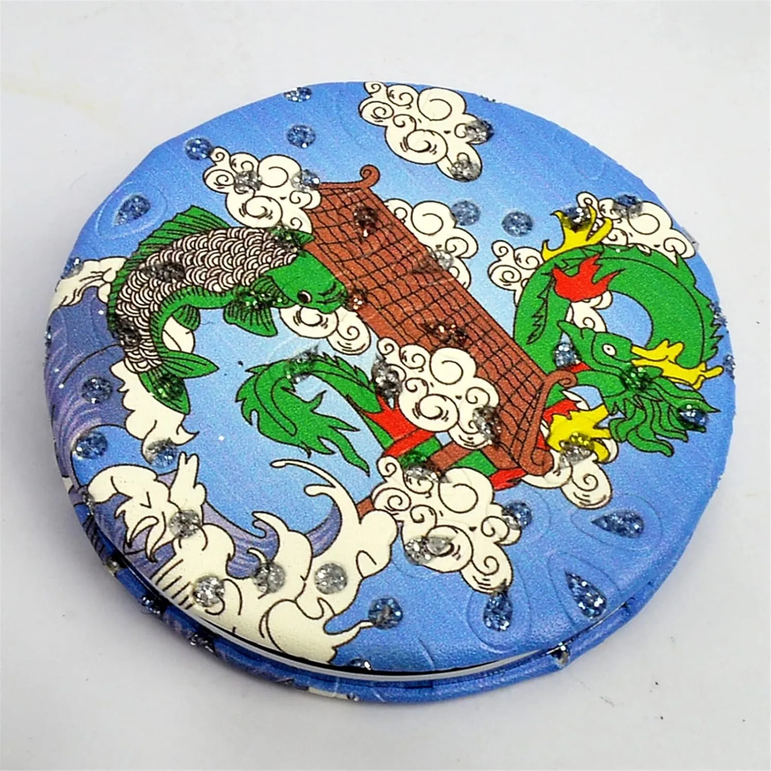 Feng Shui Smart Vibrations Compact 2-Sided Purse Mirror Best Wishes, Mascot New Year's Gift (Black Dragon（Success）
