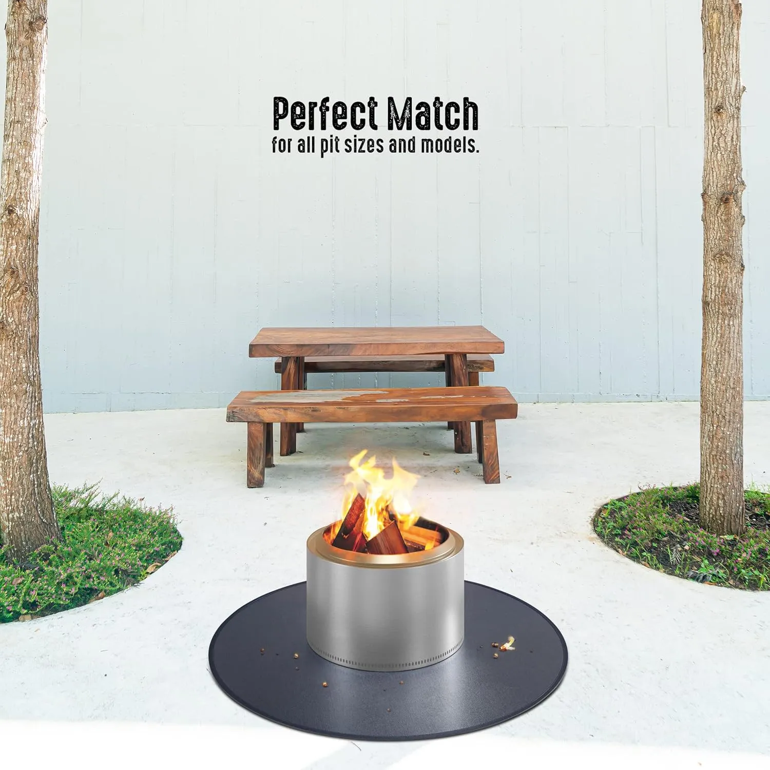 Fire Pit Mats for Under Fire Pit - 48" , Fireproof Grill Mats for Outdoor Grill Deck Protector, Mat for Under BBQ, Patio Mat