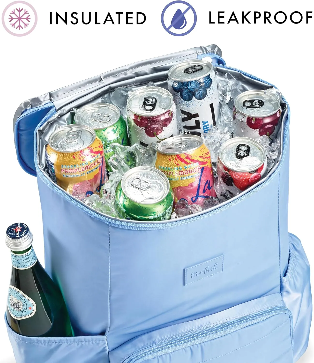 Fit & Fresh Insulated Backpack Soft Cooler – Leak-Resistant Beach & Travel Bag for Women, 24 Can Capacity Picnic & Cooler Bag