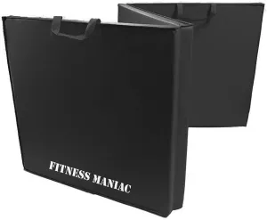 FITNESS MANIAC Tri-Fold Folding Thick Exercise Mat High-Density Firm with Carrying Handles New, MMA, Gymnastics, Stretching, Core Workouts, Black