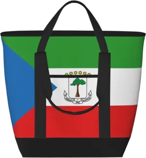 Flag of Equatorial Guinea Large Capacity Insulated Tote Bag â€“ Reusable & Adjustable for Work, Picnic, Travel, and Outdoor Activities