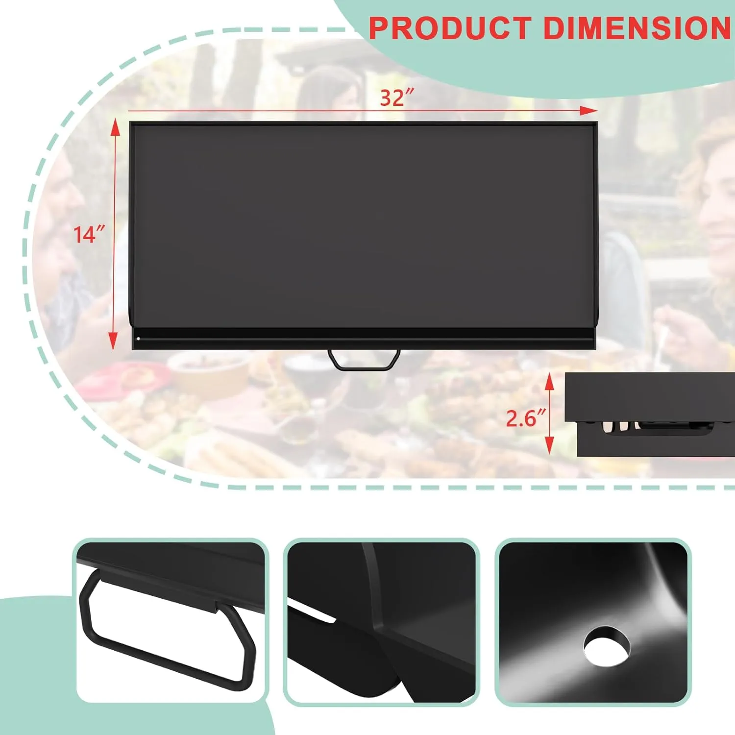 Flat Top Griddle for Camp Chef EX280LW YK60LW EX90LW EX60LW EX90LW EX60LW DB60D YK60LW EX90LW,Outdoor Camping Fry Griddle Pan for Camp Chef Explorer 2 Burner Gas/Propane Stove Grills,14" x 32"