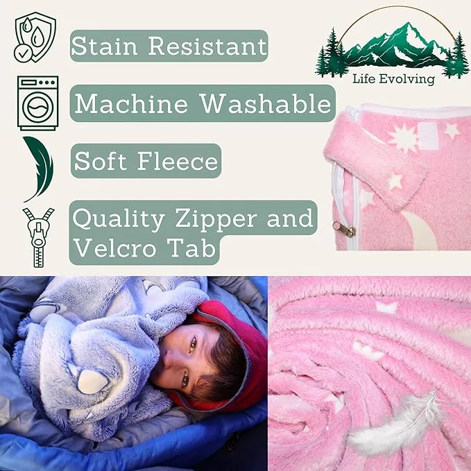 Fleece Sleeping Bag Liner Cold Weather-Glow In The Dark with UV Flashlight-Camping sleeping bag Liner for Cold Weather Sleeping Bag-Travel Sleeping Bag -Compact Sleeping Bag Or Ultralight Sleeping Bag