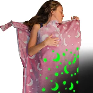 Fleece Sleeping Bag Liner Cold Weather-Glow In The Dark with UV Flashlight-Camping sleeping bag Liner for Cold Weather Sleeping Bag-Travel Sleeping Bag -Compact Sleeping Bag Or Ultralight Sleeping Bag
