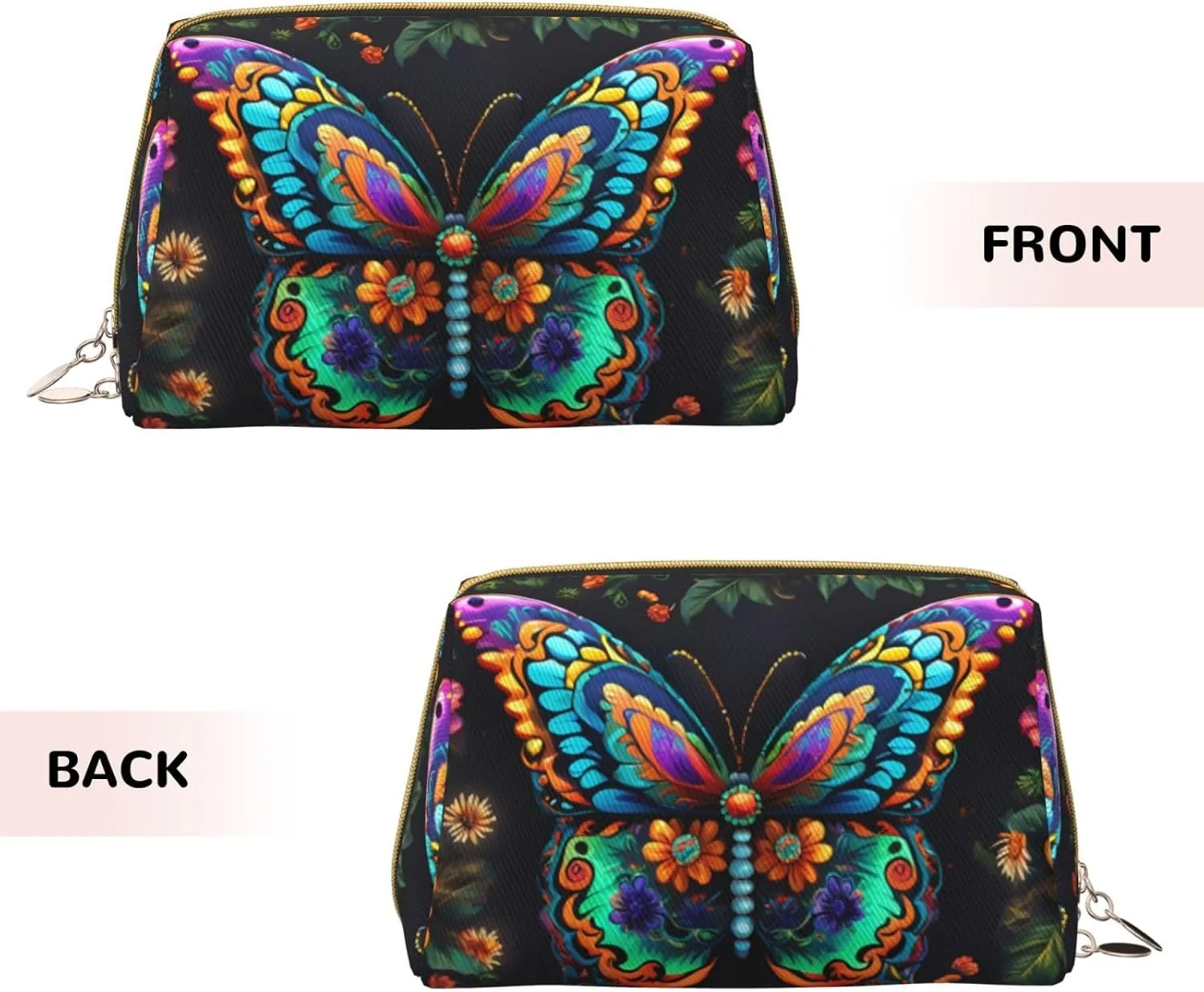 Flower Butterfly Toiletry Pouch, Travel-Friendly Makeup Organizer For Makeup Brushes, Lipsticks