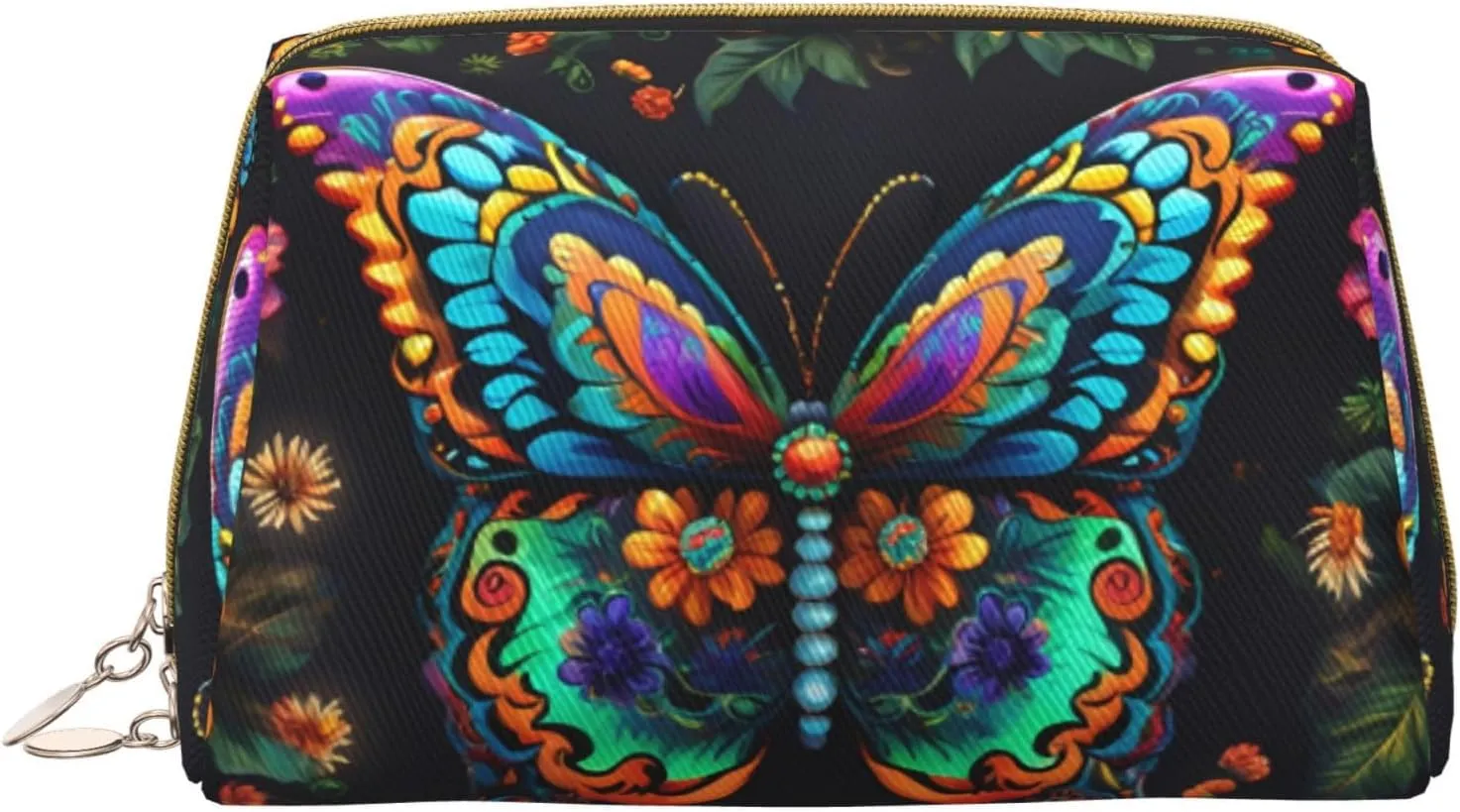 Flower Butterfly Toiletry Pouch, Travel-Friendly Makeup Organizer For Makeup Brushes, Lipsticks