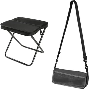 Foldable Backpack Stool, Portable Camping Stool, Hiking Seat Backpack, Suitable for Camping, Fishing, Hiking or Outdoor Barbecue, Can Bear 250 Lb Weight (Black (L))