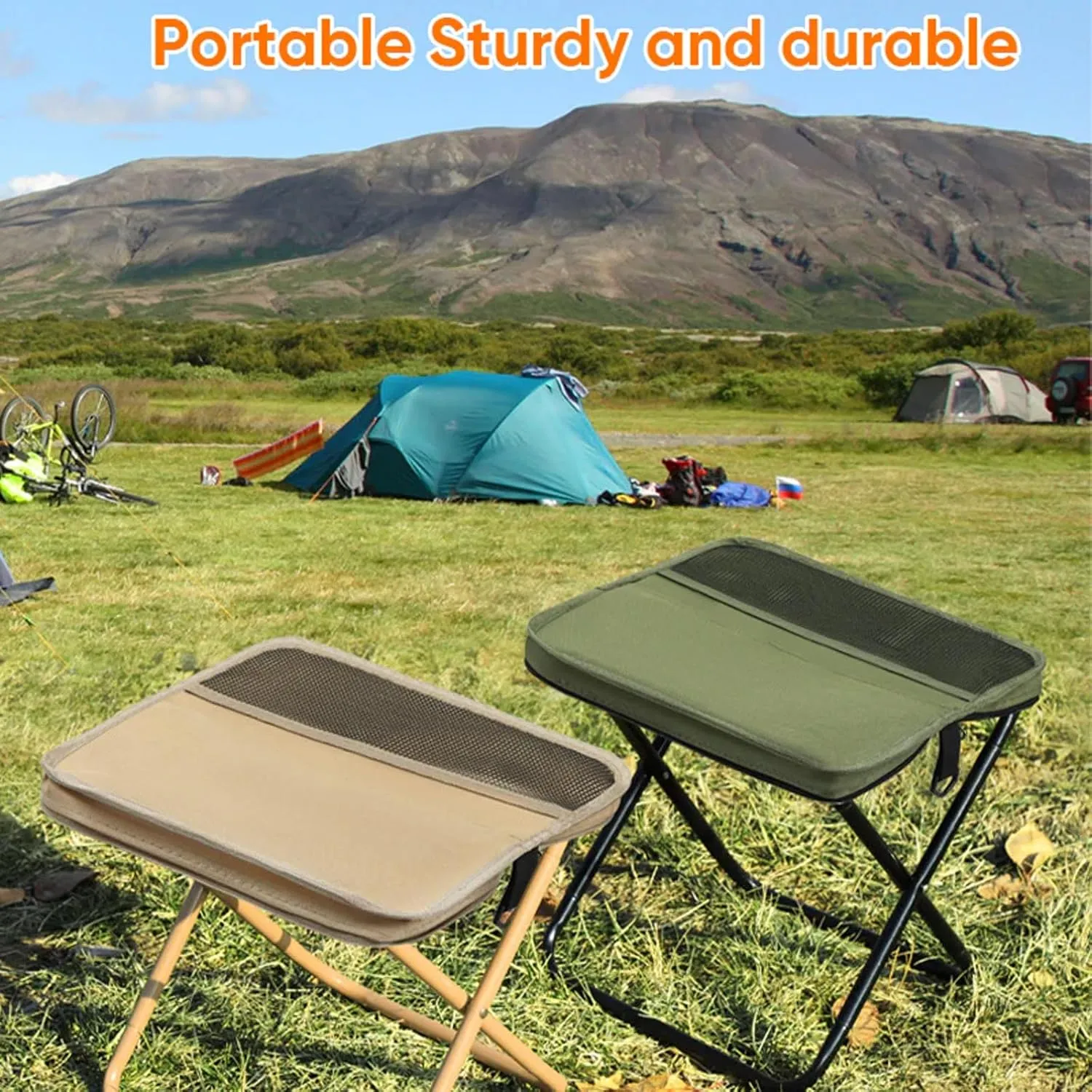 Foldable Backpack Stool, Portable Camping Stool, Hiking Seat Backpack, Suitable for Camping, Fishing, Hiking or Outdoor Barbecue, Can Bear 250 Lb Weight (Black (L))