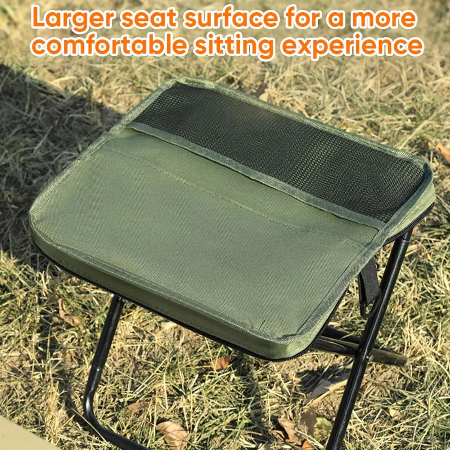 Foldable Backpack Stool, Portable Camping Stool, Hiking Seat Backpack, Suitable for Camping, Fishing, Hiking or Outdoor Barbecue, Can Bear 250 Lb Weight (Green (L))