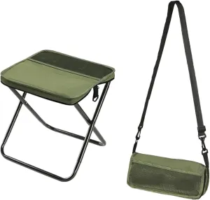 Foldable Backpack Stool, Portable Camping Stool, Hiking Seat Backpack, Suitable for Camping, Fishing, Hiking or Outdoor Barbecue, Can Bear 250 Lb Weight (Green (L))