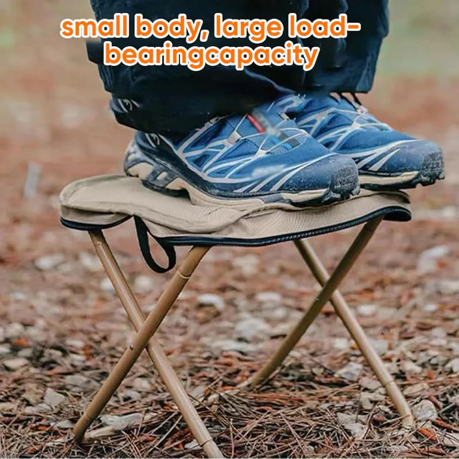 Foldable Backpack Stool, Portable Camping Stool, Hiking Seat Backpack, Suitable for Camping, Fishing, Hiking or Outdoor Barbecue, Can Bear 250 Lb Weight (Green (L))