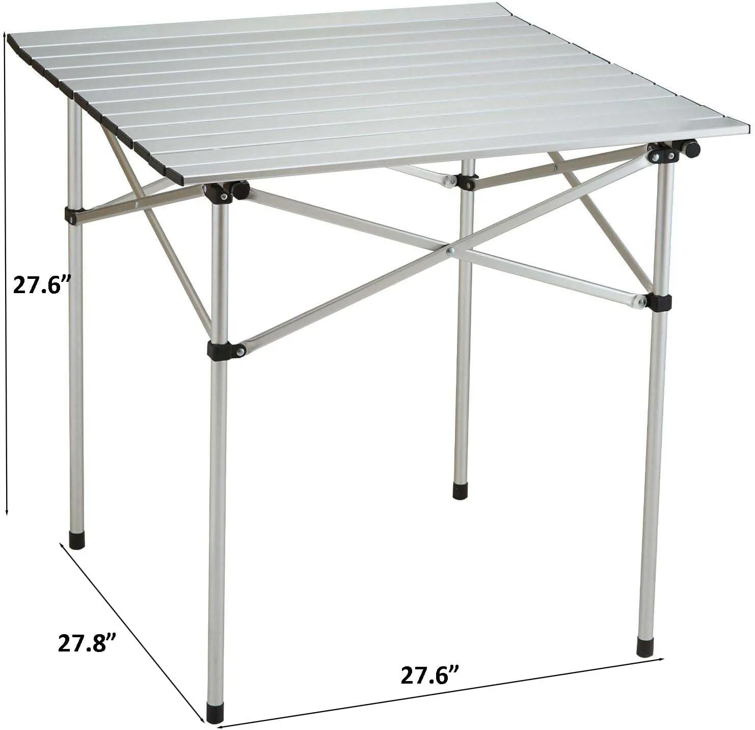 Foldable Camping Table, Lightweight & Portable Compact Outdoor Tables with Carry Bag, Aluminum Camping Table for Cooking, Beach, Picnic, Travel, BBQ, 24x16 inch, Silver