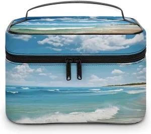 Foldable Travel Luggage Bag for Men And Women, Dry And Wet Separation Portable Travel Luggage Bag, Sandy Beach Printed Waterproof Sports Luggage Bag, Fitness Bag