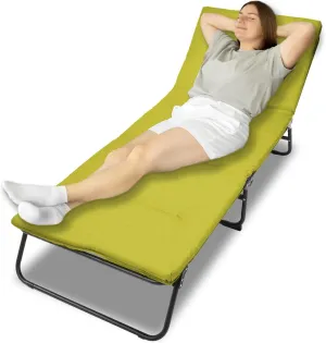 Folding Camping Cot for Adults – Heavy Duty 5-Adjustable Outdoor Bed with Carry Bag, 1200d Oxford Travel Cot for Camping, Hiking, & (Green)