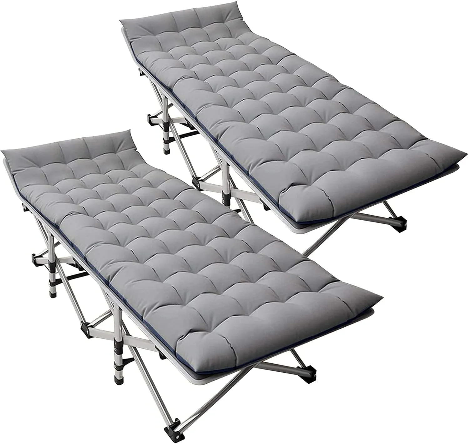 Folding Camping Cots for Adults, 2 Pack Heavy Duty cot with Carry Bag, Portable Sleeping Bed for Camp Office Use Outdoor Cot Bed for Traveling