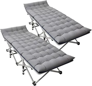 Folding Camping Cots for Adults, 2 Pack Heavy Duty cot with Carry Bag, Portable Sleeping Bed for Camp Office Use Outdoor Cot Bed for Traveling
