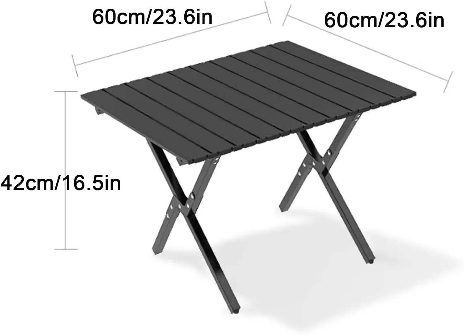 Folding Camping Table Portable Made of Carbon Steel Outdoor Folding Table with Carrying Bag, Lightweight, for Camping Hiking Backpacking Outdoor Picnic(Natural,60 * 60 * 42cm)