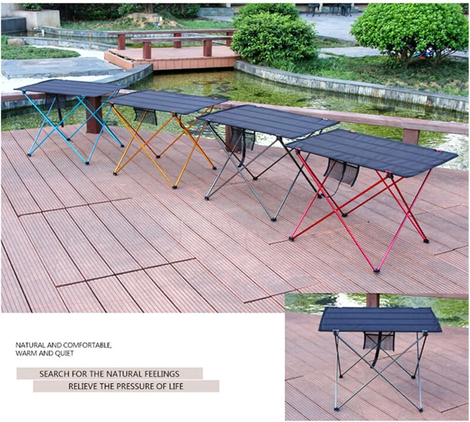 Folding Dining Table Aluminium Alloy Ultra Light Folding Desk Portable Foldable Table Camping Outdoor Fur Computer Bed Tables Picnic (Color : Gray)