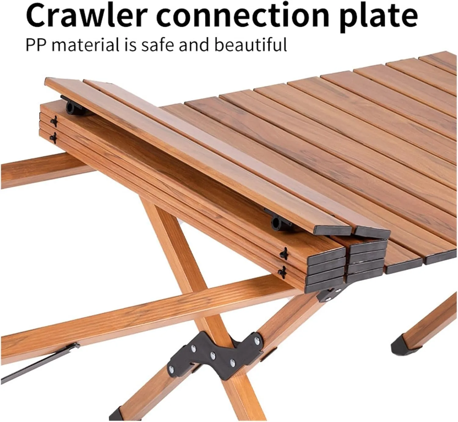Folding Dining Table Aluminum Camping Picnic Egg Roll Camping air Outdoor Folding Table Portable (Color : Khaki-M)