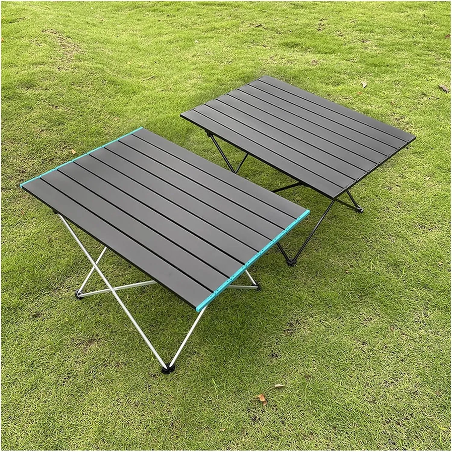 Folding Dining Table Outdoor Canopy Cooking Foldable Desk Tourist Picnic Small Lightweight Metal Camping Folding Table Portable Folding Camping Table (Color : Silver)