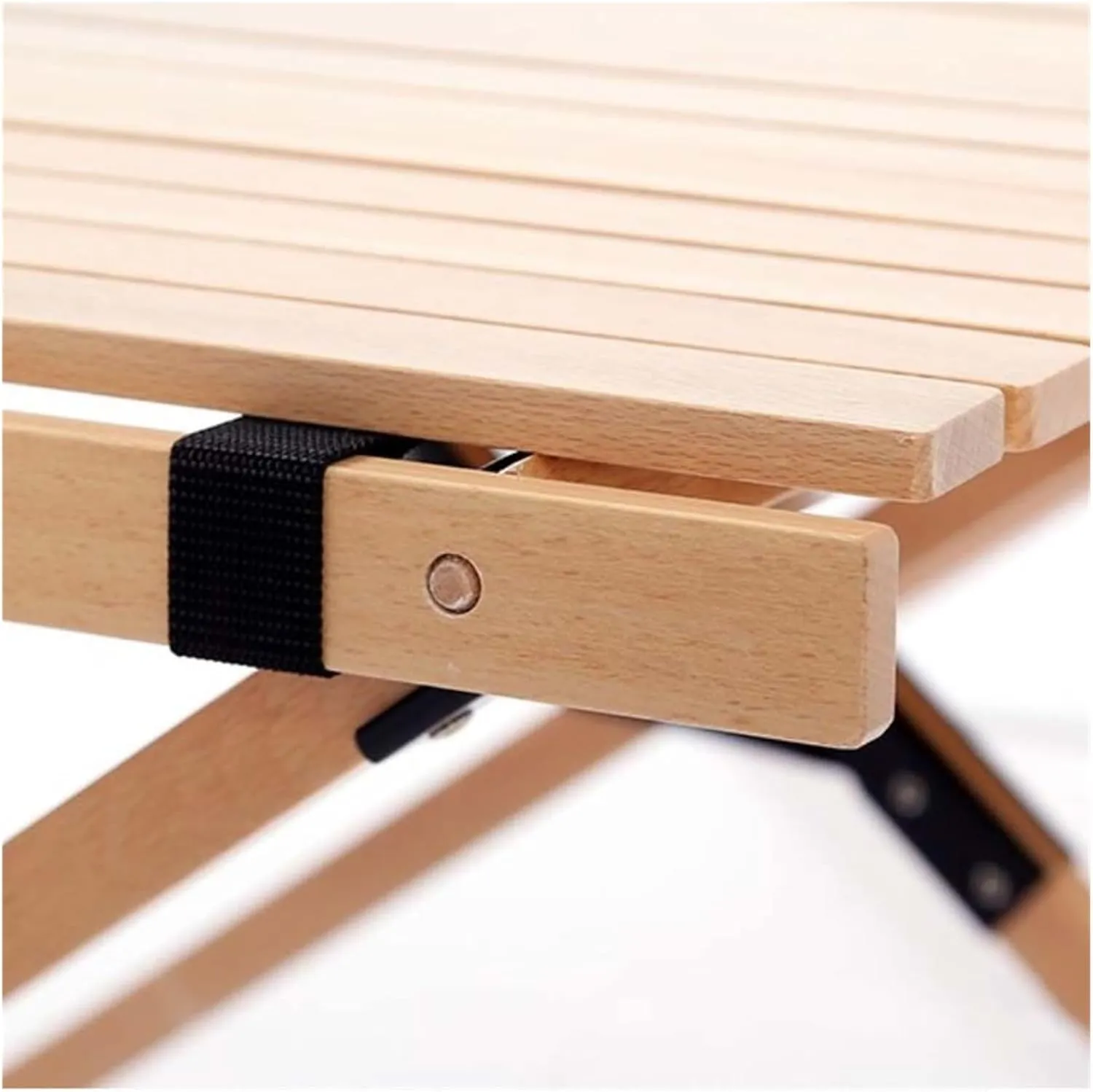 Folding Dining Table Outdoor Picnic Barbecue Tours Tableware Table for Camping Folding Egg Roll Table Portable Foldable Wood Table (Color : 60x60x43CM-02)