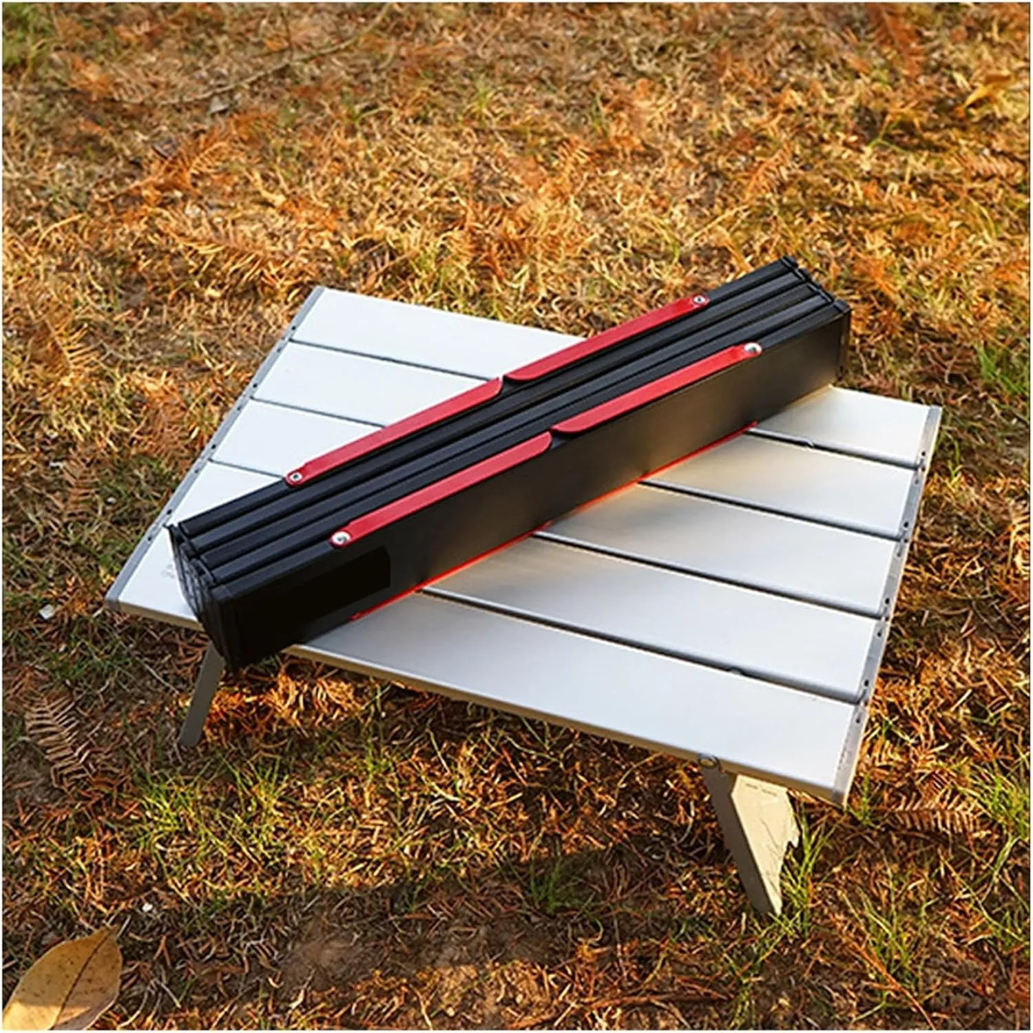Folding Dining Table Outdoor Tables for Beach Garden Camping Fishing Hiking Desk Folding Picnic Table Mini Lightweight Backpacking Portable (Color : Silver)