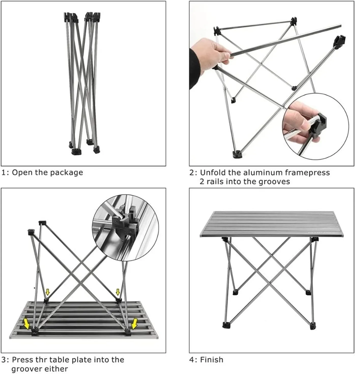 Folding Dining Table Ultra-Light Portable Table Folding Camping Table Desk Foldable Hiking Traveling Outdoor Garden Picnic Table Al Alloy