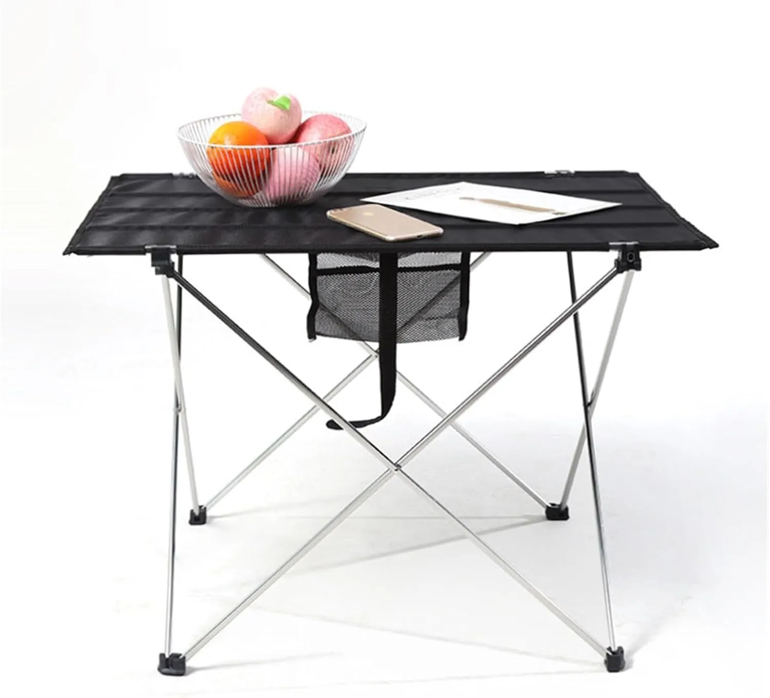 Folding Dining Table Ultralight Beach Aluminium Hiking Climbing Fishing Picnic Folding Tables Outdoor Travel Foldable Table Portable Camping Desk (Color : S-Orange)