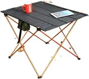 Folding Dining Table Ultralight Beach Aluminium Hiking Climbing Fishing Picnic Folding Tables Outdoor Travel Foldable Table Portable Camping Desk (Color : S-Orange)