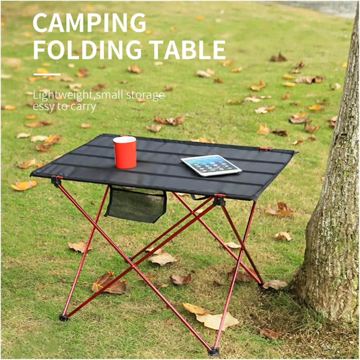 Folding Dining Table Ultralight Beach Aluminium Hiking Climbing Fishing Picnic Folding Tables Outdoor Travel Foldable Table Portable Camping Desk (Color : S-Orange)