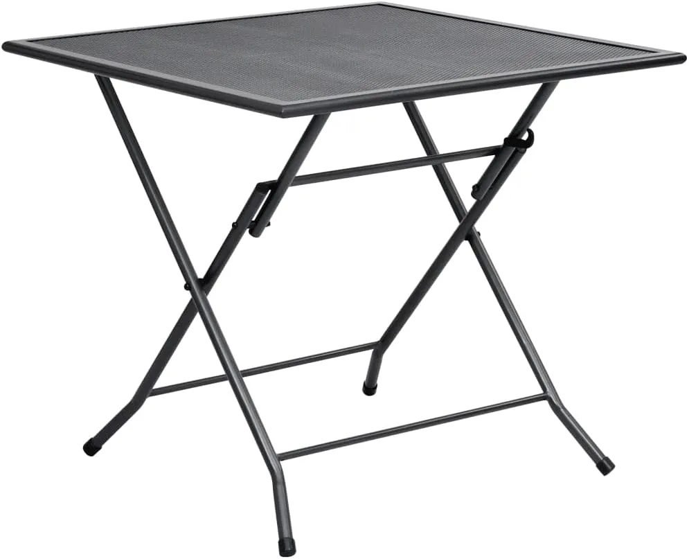 Folding Table Anthracite Metal Steel for Camping, Dining, Outdoor Furniture, Table, Portable, Side Tables