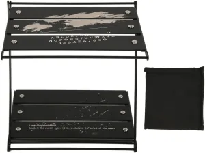 Folding Table Rack 2 Tier Black Storage Rack Aluminium Alloy Z Shape for Camping Accessories
