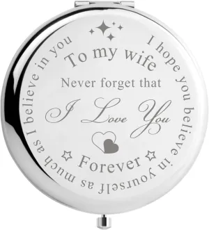for Wife from Husband, to My Wife Personal Mirror, Wedding for Her, Birthday Gift for Wifey (I Love You Wife)