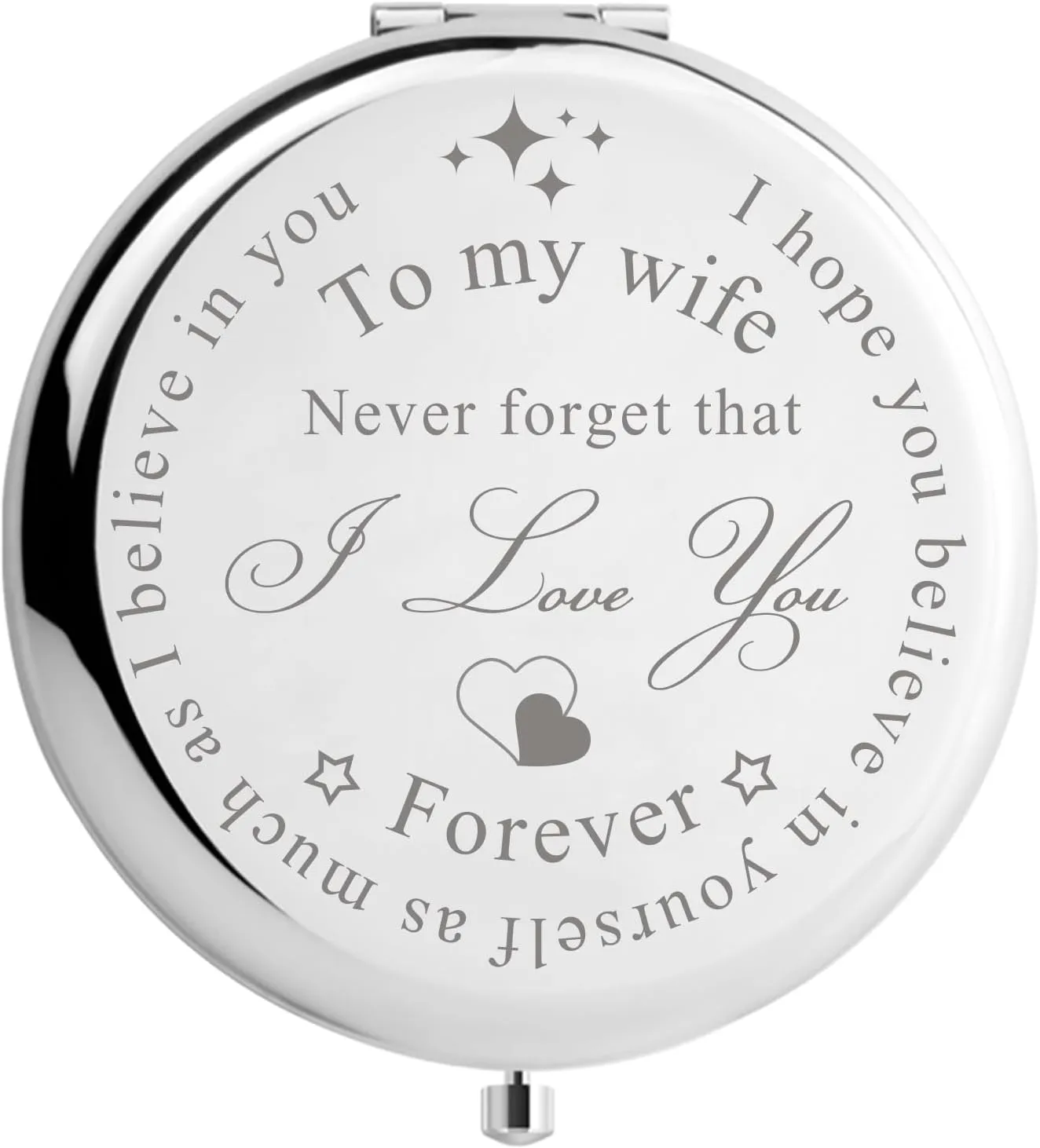 for Wife from Husband, to My Wife Personal Mirror, Wedding for Her, Birthday Gift for Wifey (I Love You Wife)