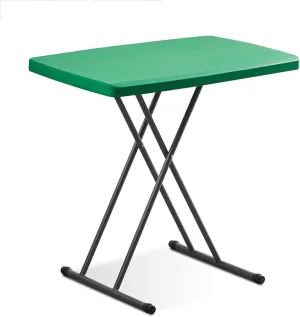 FQWYNMZ Folding Picnic Table for Outdoor, Portable Fold-in-Half Plastic Dining Picnic Party Table with 6 Levels of Height Adjustment, Small End Table for Camping and Picnics(Green)