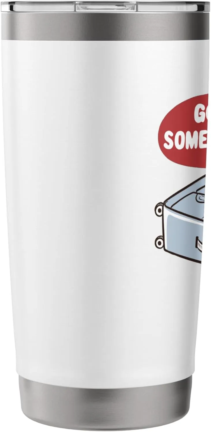 Funny Cat In A Travel Bag Going Somewhere Traveler Kitten Stainless Steel Insulated Tumbler