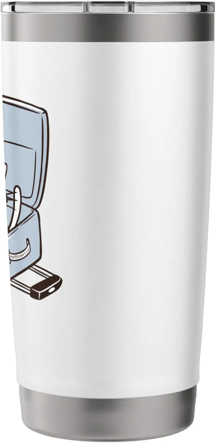 Funny Cat In A Travel Bag Going Somewhere Traveler Kitten Stainless Steel Insulated Tumbler