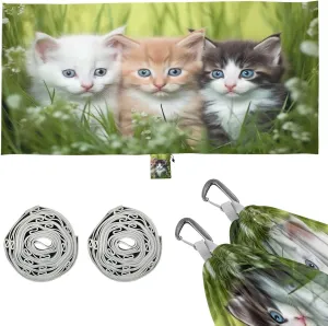 Funny Cats Camping Hammock, Single Portable Hammocks with Tree Straps & Attached Carry Bag, 330Lbs Capacity Perfect for Outside Indoor Hiking Beach Backpack Travel