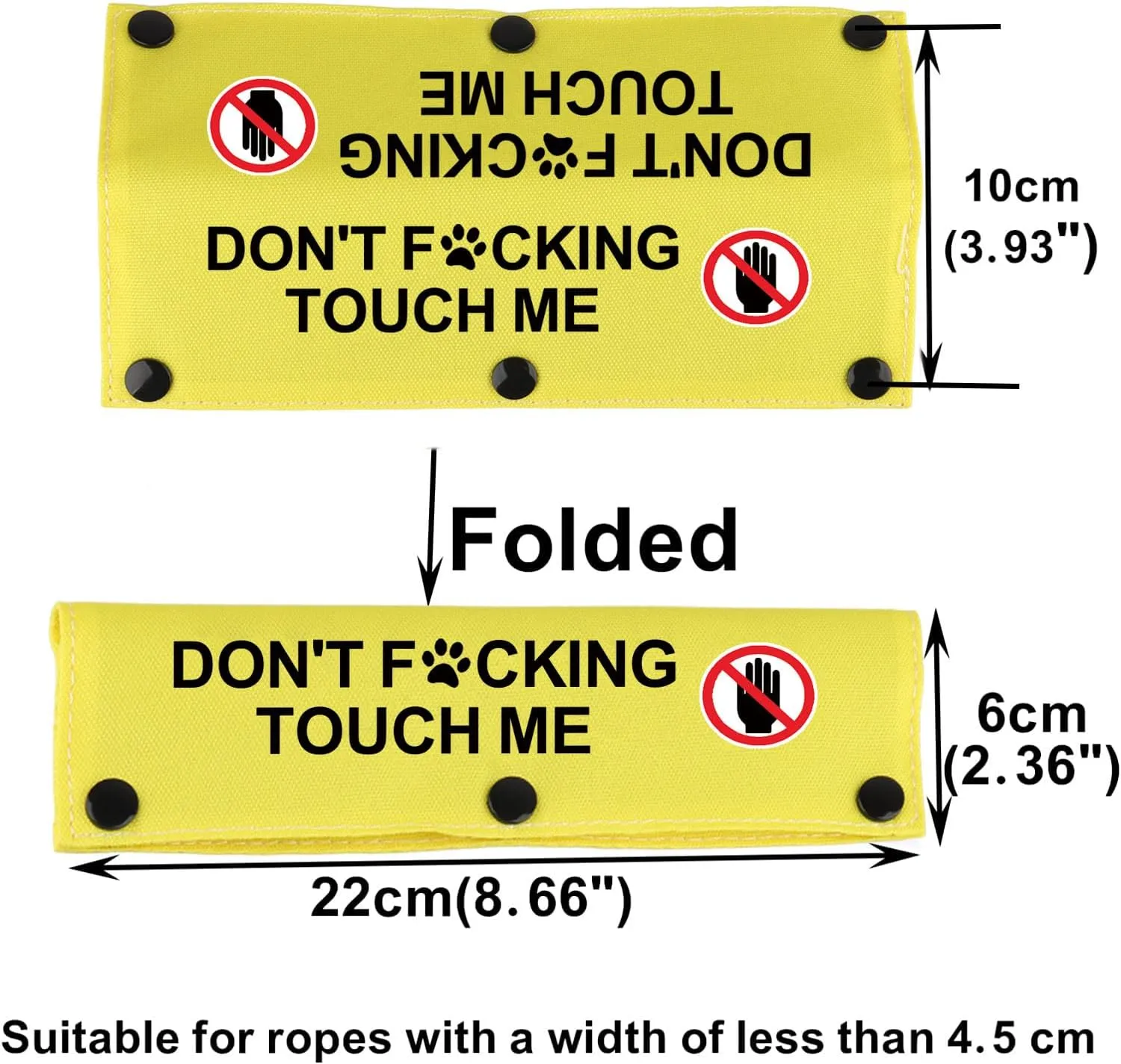 Funny Dog Leash Sleeve Have Don't Touch Me Dog Leash Wrap Wrap Alert Hanging ID Patch Tag Pet Birthday Gift (Don't Touch Me-YE Sleeve)
