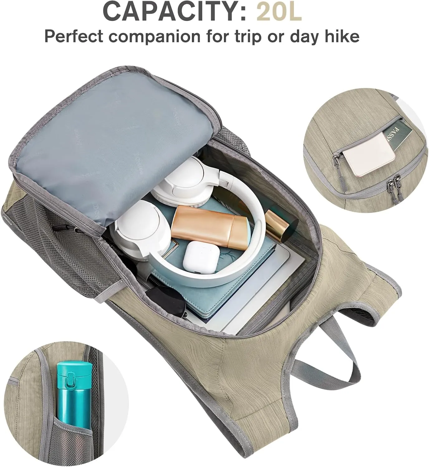 G4Free 10L/15L Hiking Backpack Lightweight Packable Hiking Daypack Small Travel Outdoor Foldable Shoulder Bag