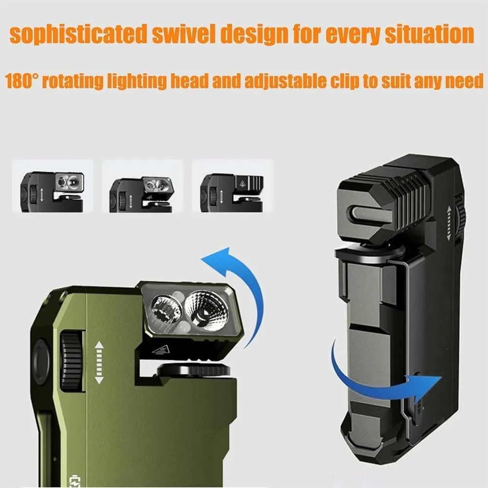 G5 EDC Light 400 Lumens, G5 Pocket-Sized LED Light - 400lm Brightness, USB-C, Ip68 Waterproof, Magnetic Clip, Portable Small Keychain Flashlight Great for Gear Bag, Repairs, Backpacking(2PCS)