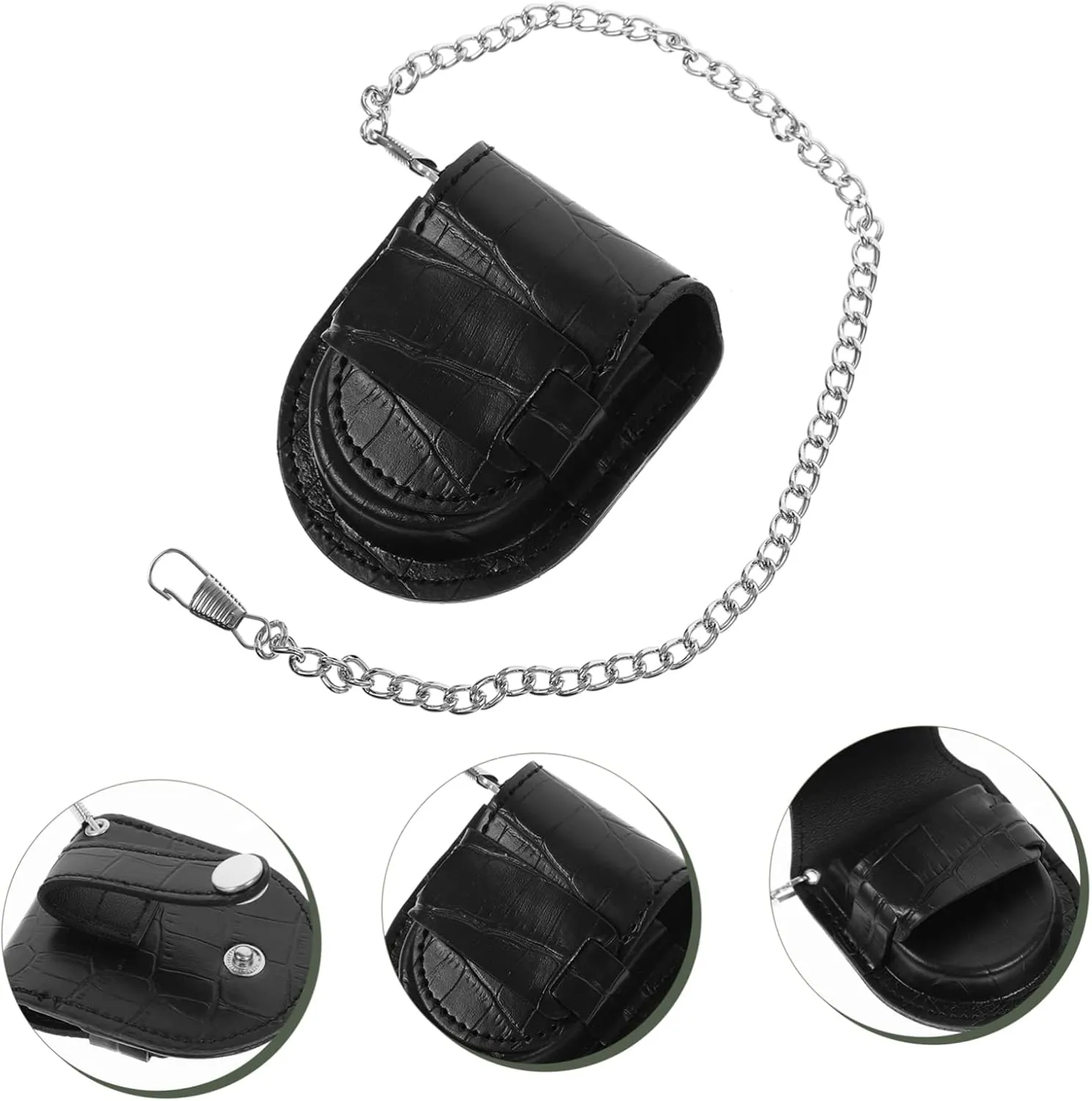 GALPADA 4sets Retro Pocket Watch Pouch Waist Bag with Chain Stylish Texture Design for Casual and Formal Use Compact Storage for Pocket Watch and Accessories