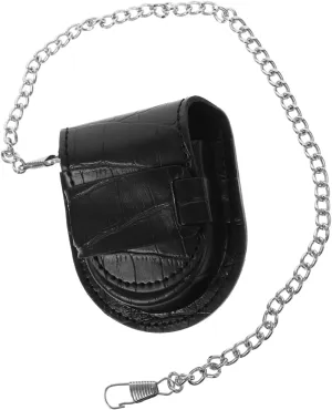 GALPADA 4sets Retro Pocket Watch Pouch Waist Bag with Chain Stylish Texture Design for Casual and Formal Use Compact Storage for Pocket Watch and Accessories