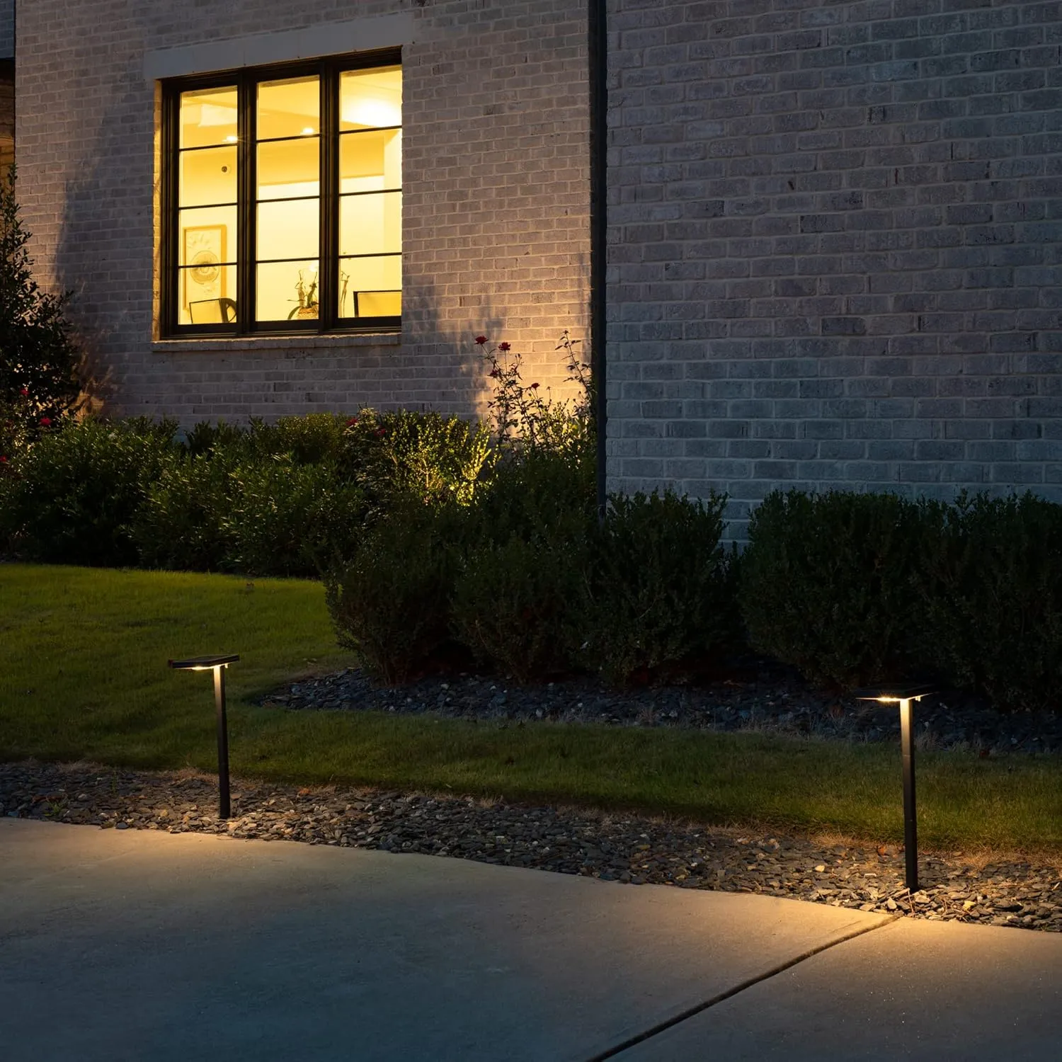 Gama Sonic Contemporary Black Square Solar Path Light, Heavy Duty Cast Aluminum 80 Lumen with Bright White and Warm White LED Options, 26.75 in Tall for Garden, Sidewalk, Pathway, 1 Pack 117i90080