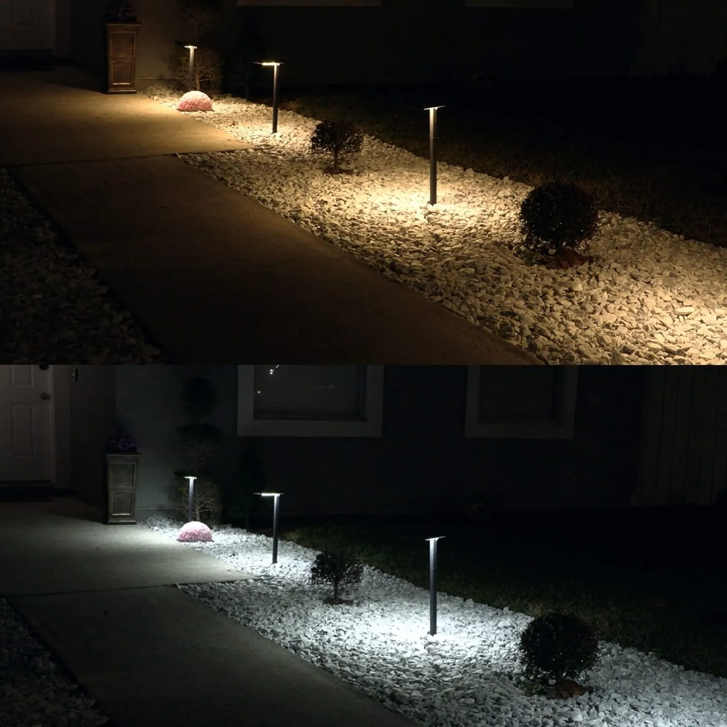 Gama Sonic Contemporary Black Square Solar Path Light, Heavy Duty Cast Aluminum 80 Lumen with Bright White and Warm White LED Options, 26.75 in Tall for Garden, Sidewalk, Pathway, 1 Pack 117i90080