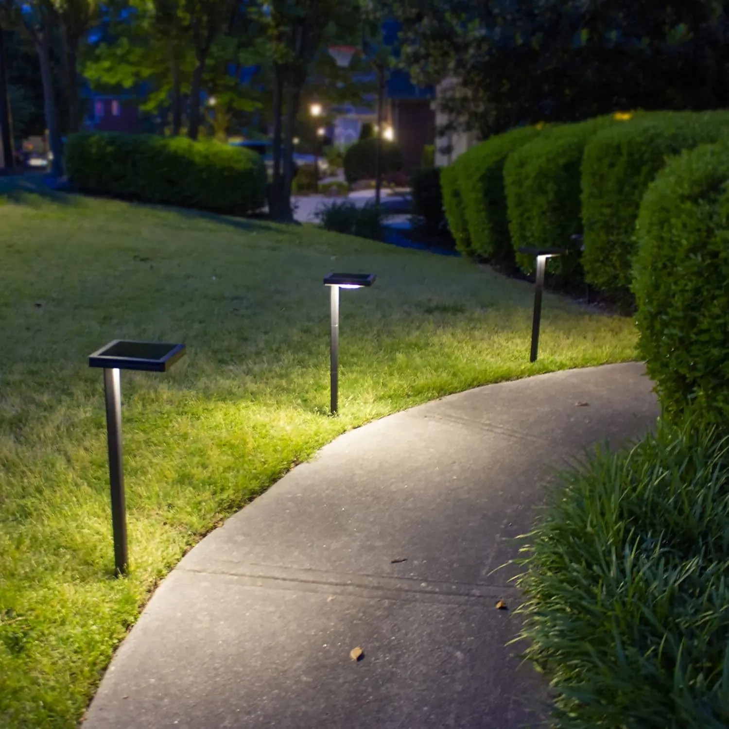 Gama Sonic Contemporary Black Square Solar Path Light, Heavy Duty Cast Aluminum 80 Lumen with Bright White and Warm White LED Options, 26.75 in Tall for Garden, Sidewalk, Pathway, 1 Pack 117i90080