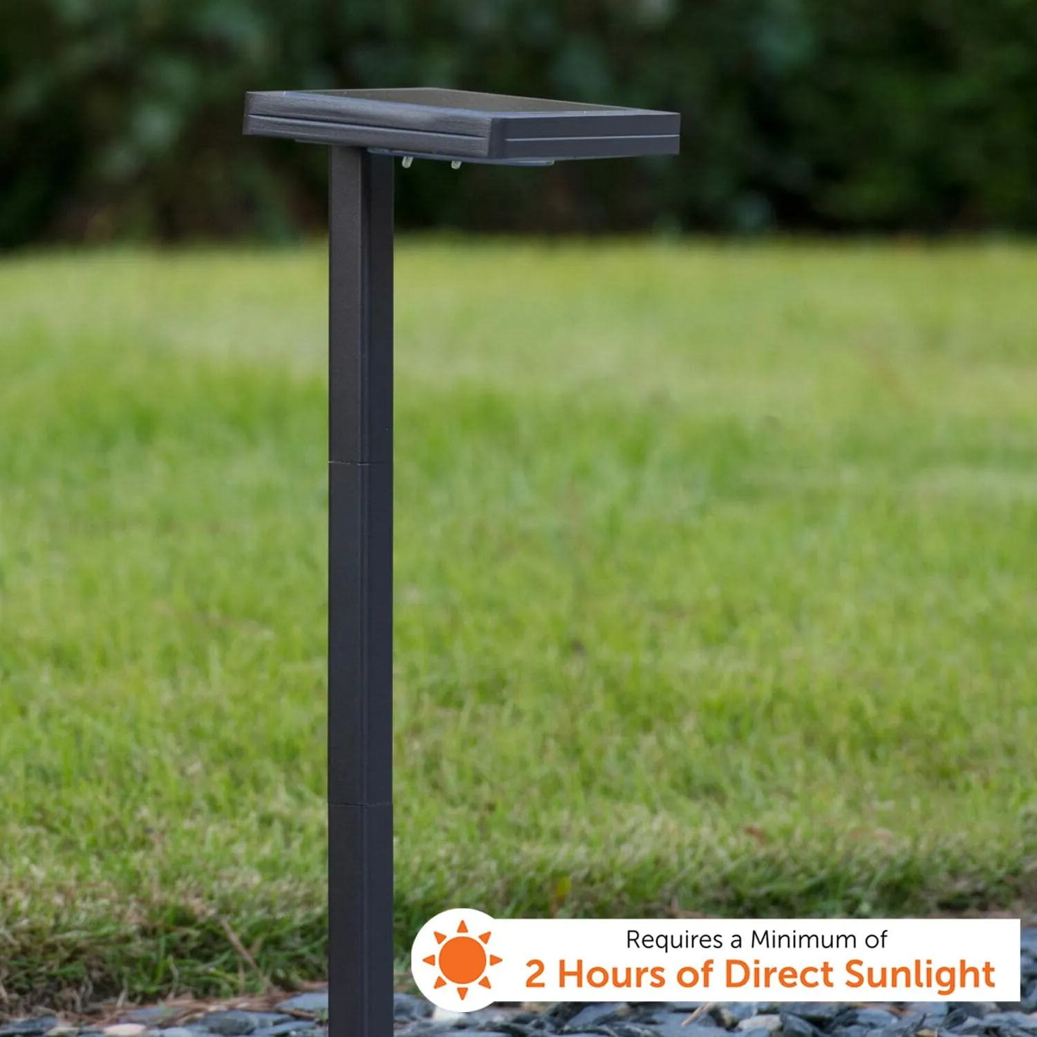 Gama Sonic Contemporary Black Square Solar Path Light, Heavy Duty Cast Aluminum 80 Lumen with Bright White and Warm White LED Options, 26.75 in Tall for Garden, Sidewalk, Pathway, 1 Pack 117i90080